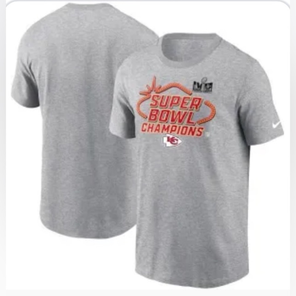 NEW - KC Chiefs Men’s Nike Super Bowl LVIII Champions Locker Room Trophy Tshirt